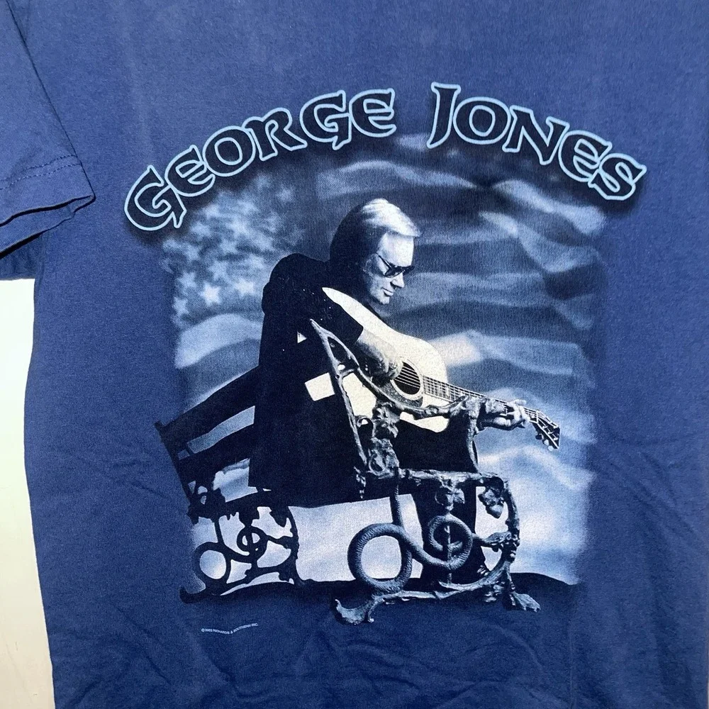 George Jones The Rock T Shirt From 2003 Concert Blue Medium Country Hall Of Fame